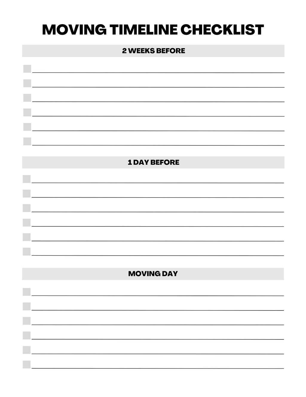 Essential Moving Planner