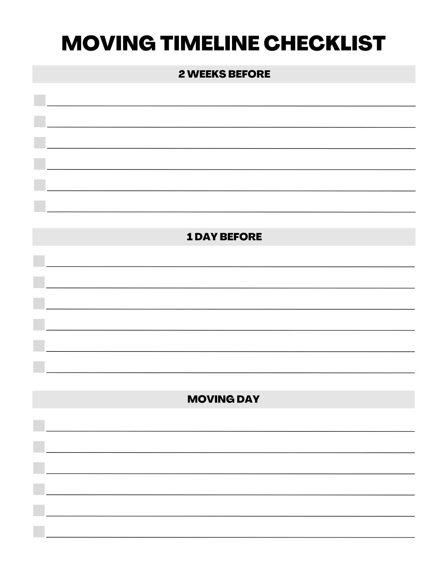 Essential Moving Planner