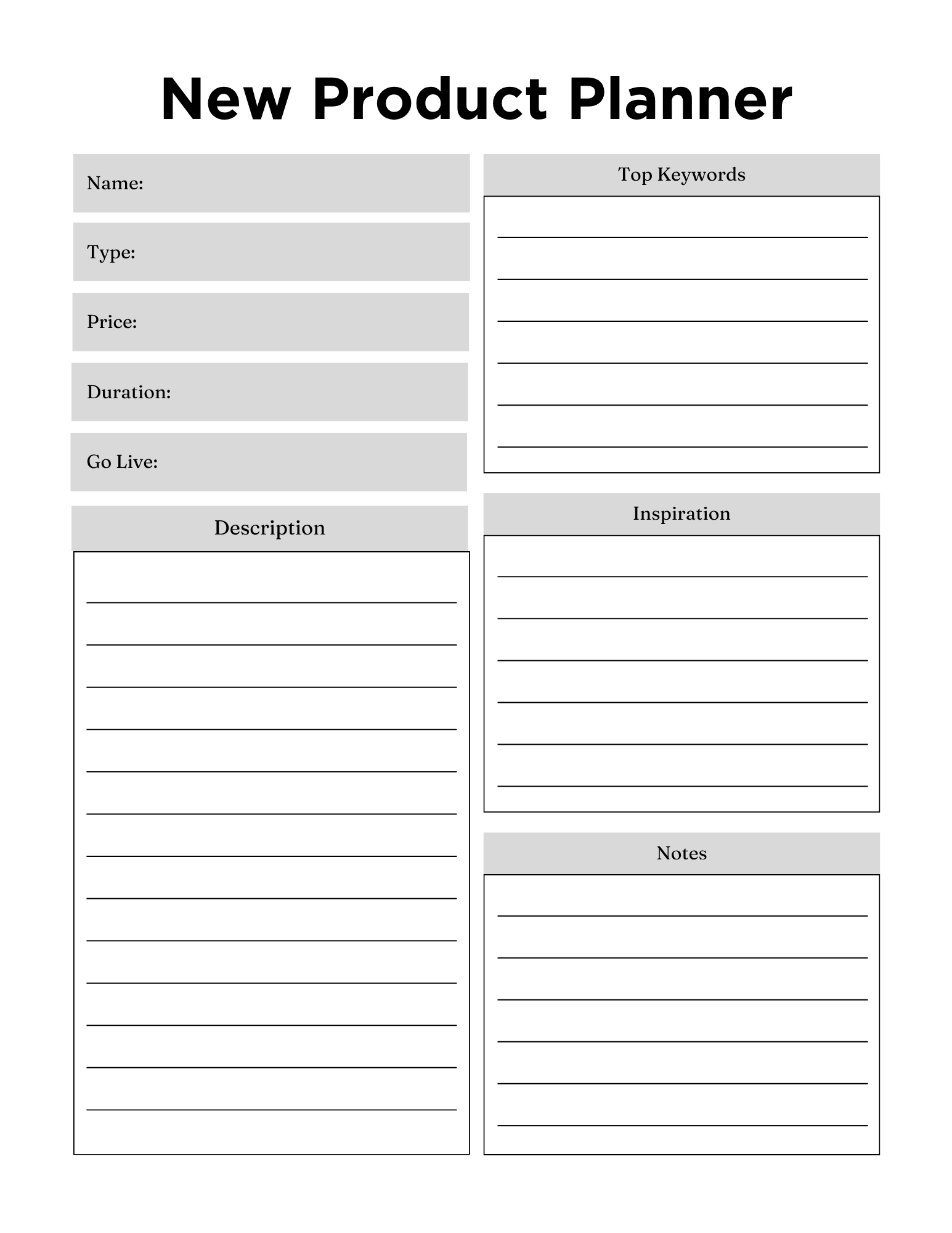 Side Hustle Planner