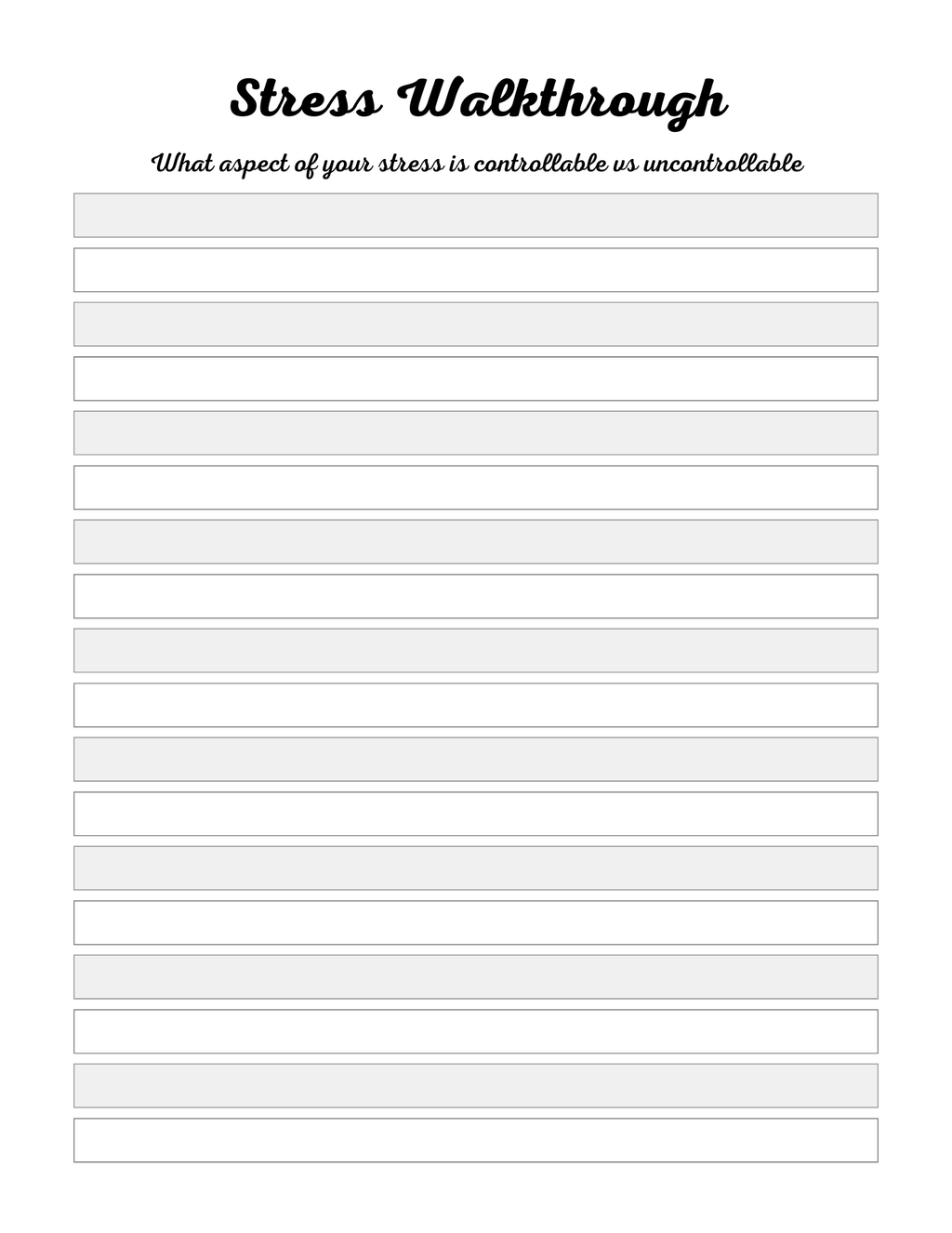 Stress Processing Journal