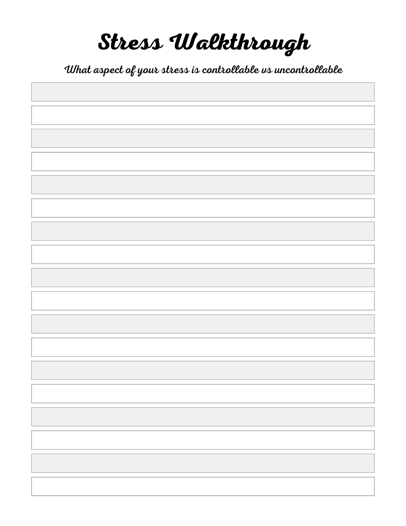 Stress Processing Journal