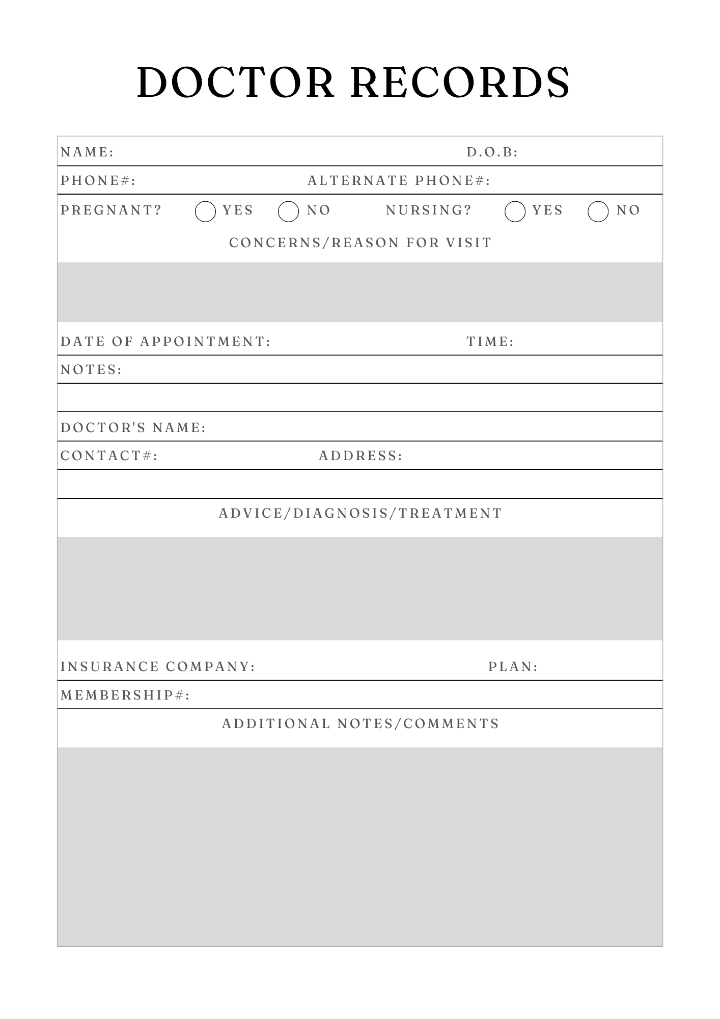 Comprehensive Medical Planner