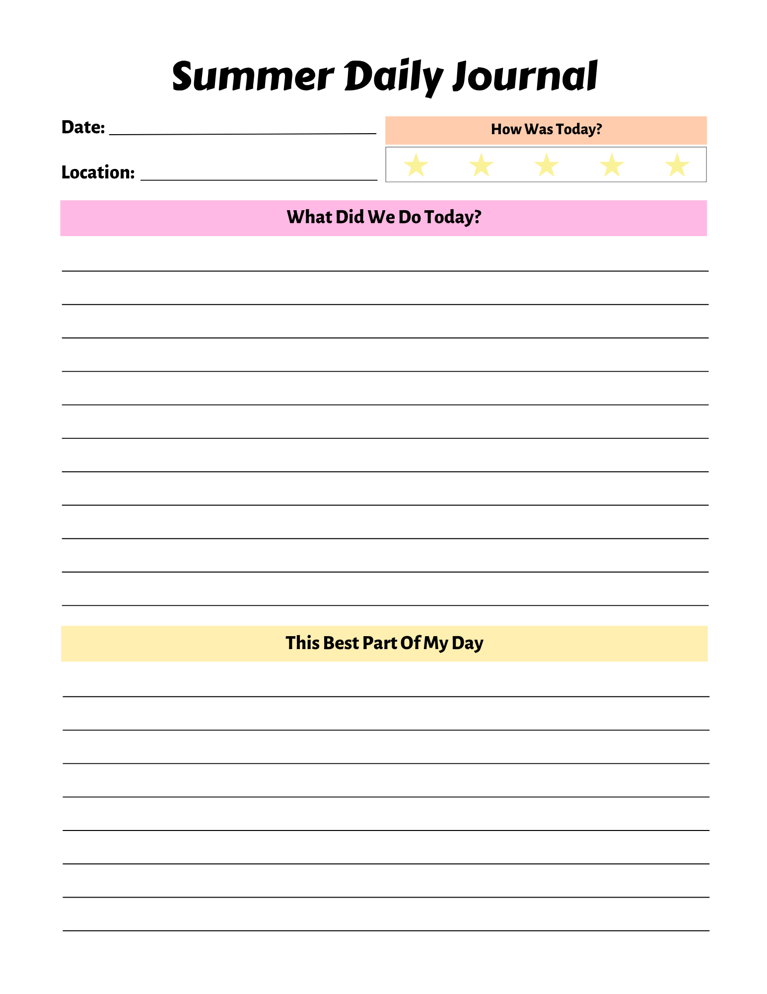 Summer Adventure Planner