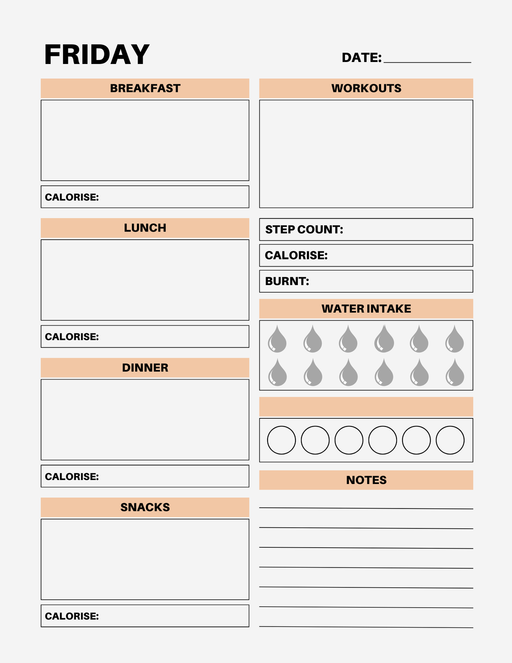 7 Day Color Food Diary