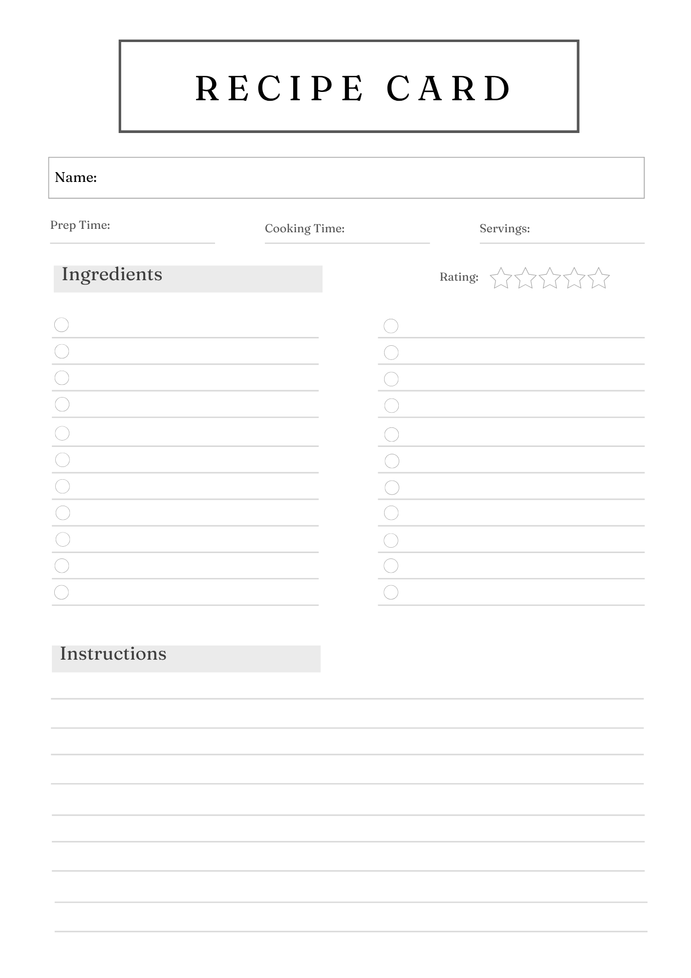 Gourmet Recipe Card Set & Bundle