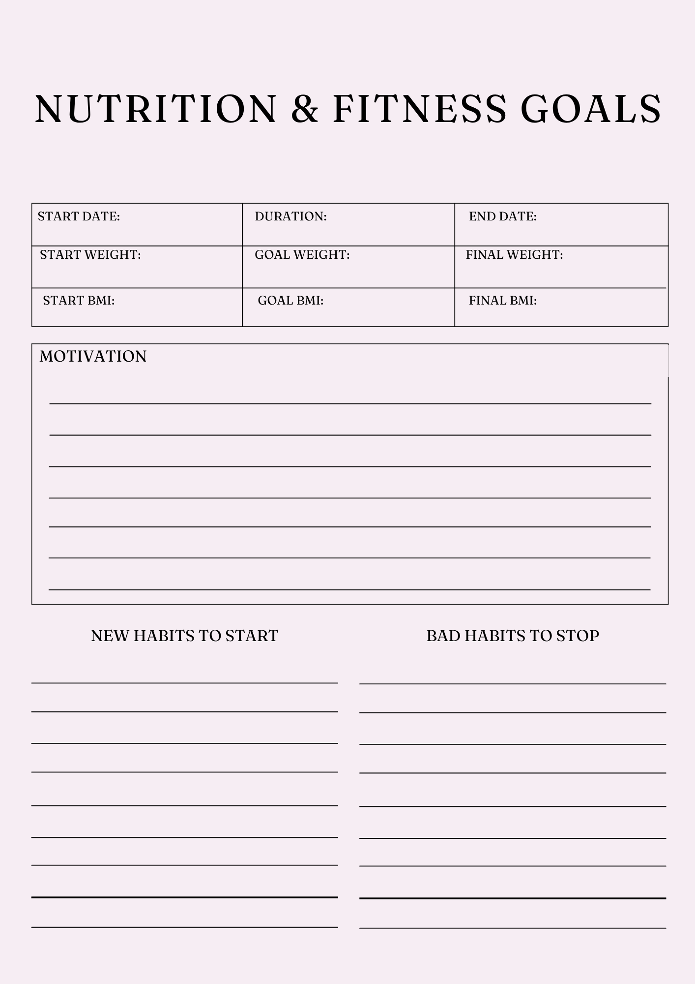 Ultimate Nutrition Wellness Planner