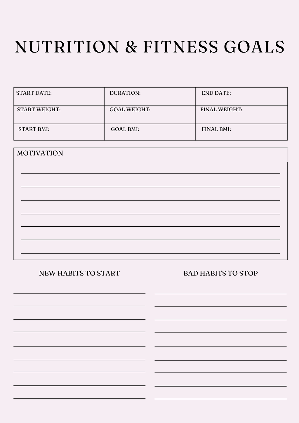 Ultimate Nutrition Wellness Planner