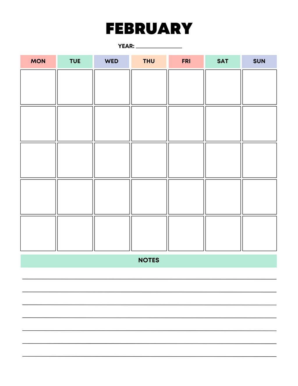 Vibrant Rainbow Budget Planner