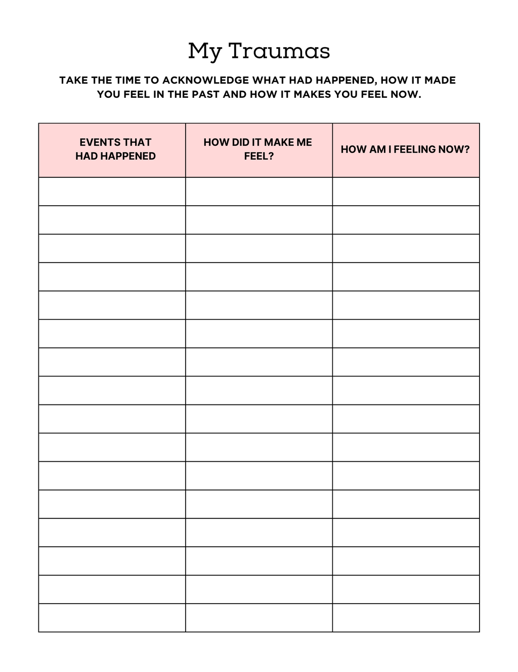 PTSD & Trauma Processing Workbook Colorful 65