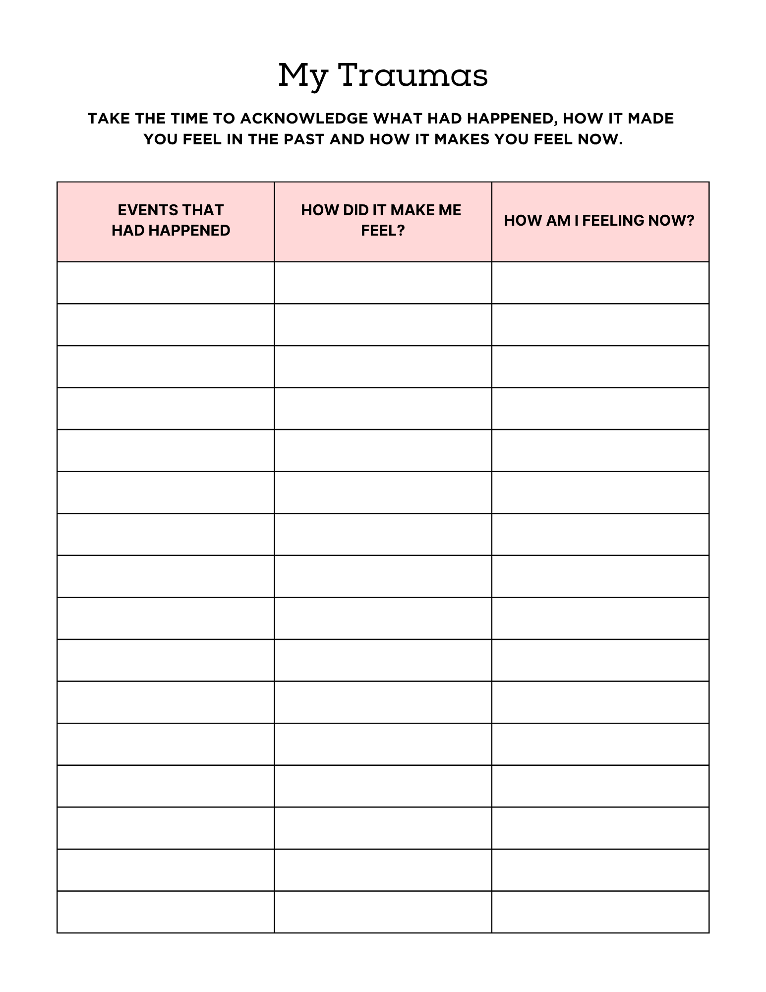 PTSD & Trauma Processing Workbook Colorful 65