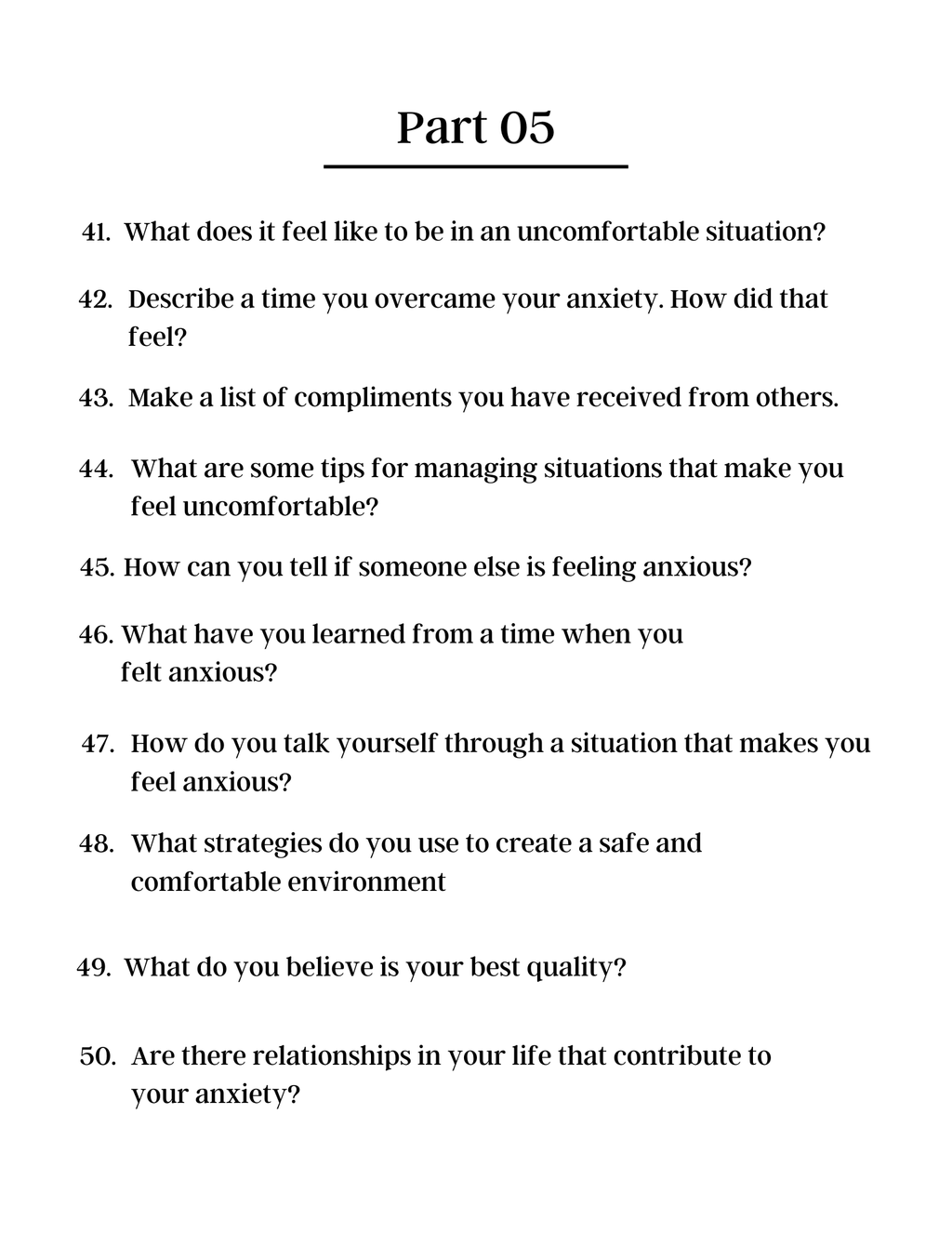 100 Deep Anxiety Prompts