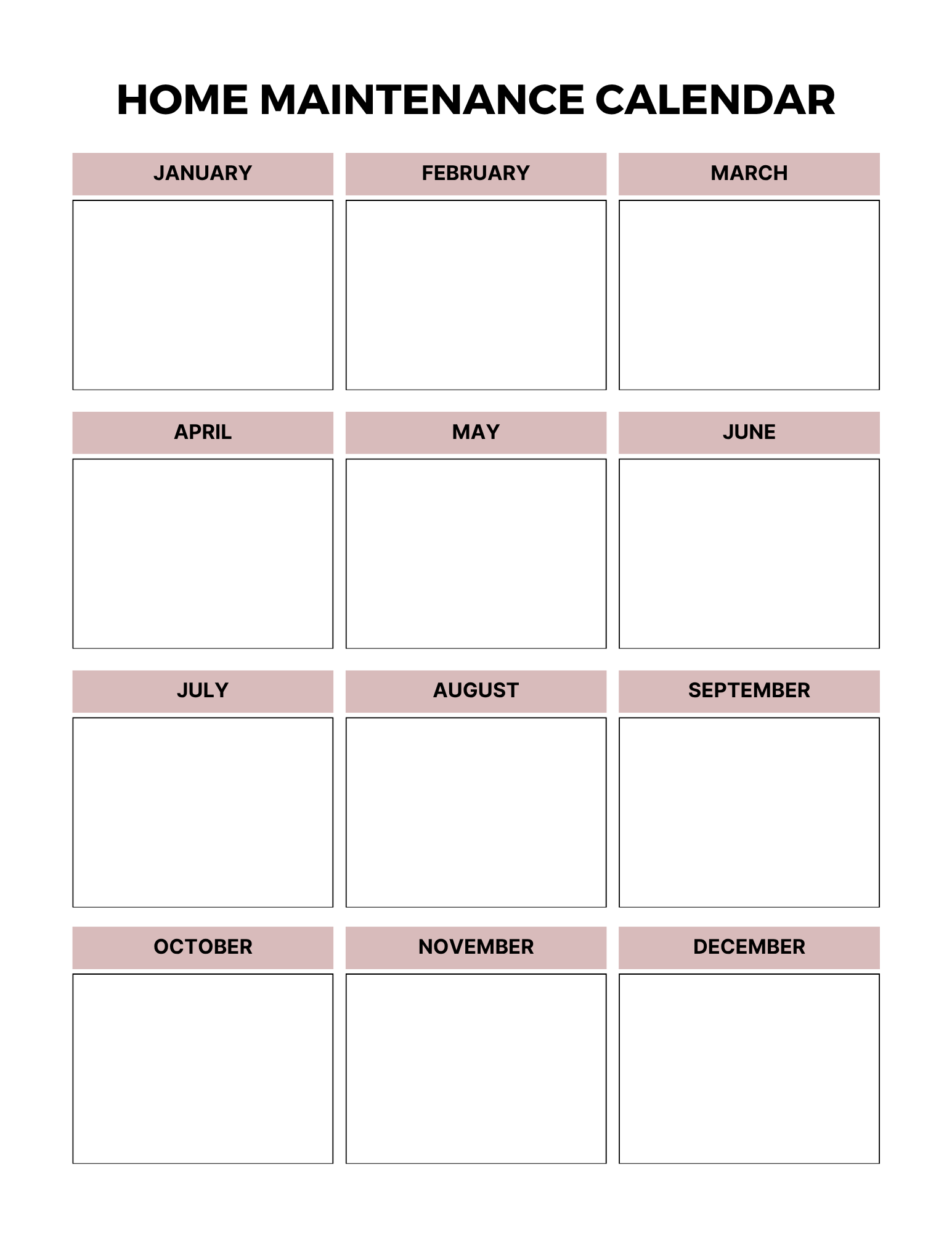 Home Maintenance Planner