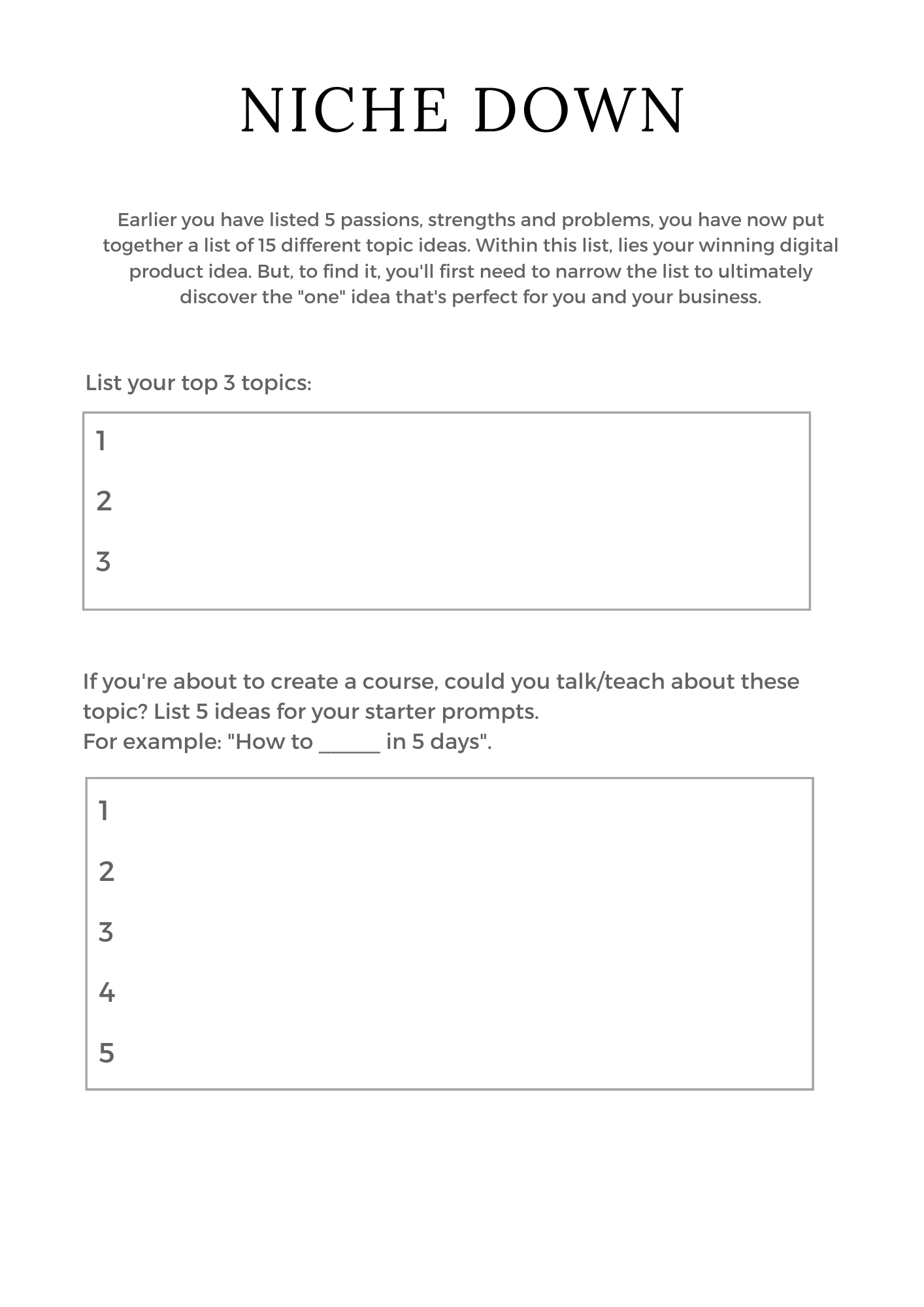 Digital Product Planner