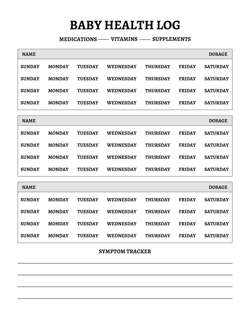 Newborn Baby Planner