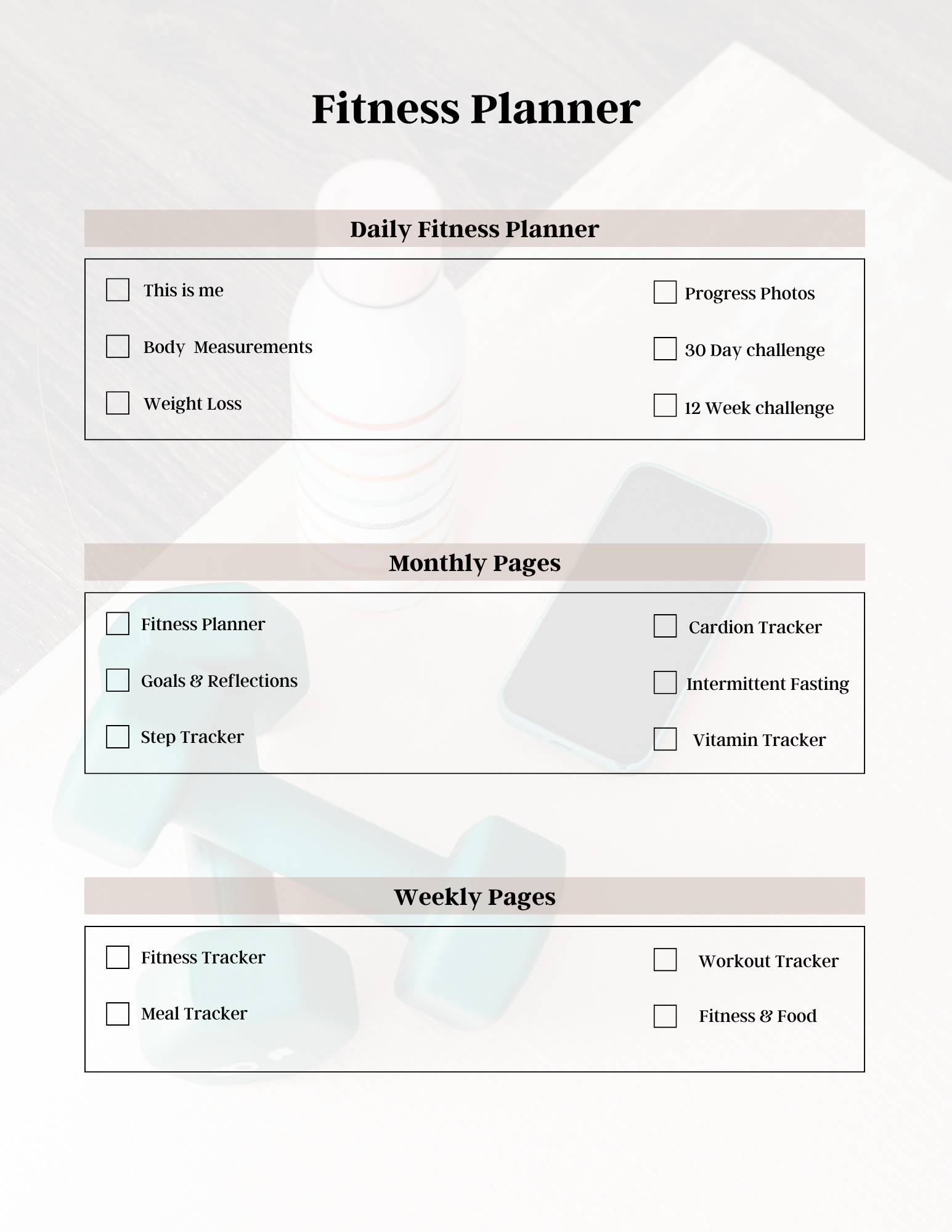 Ultimate Fitness Planner
