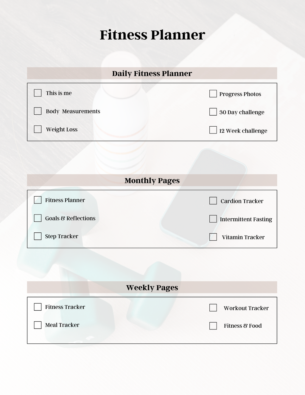 Ultimate Fitness Planner
