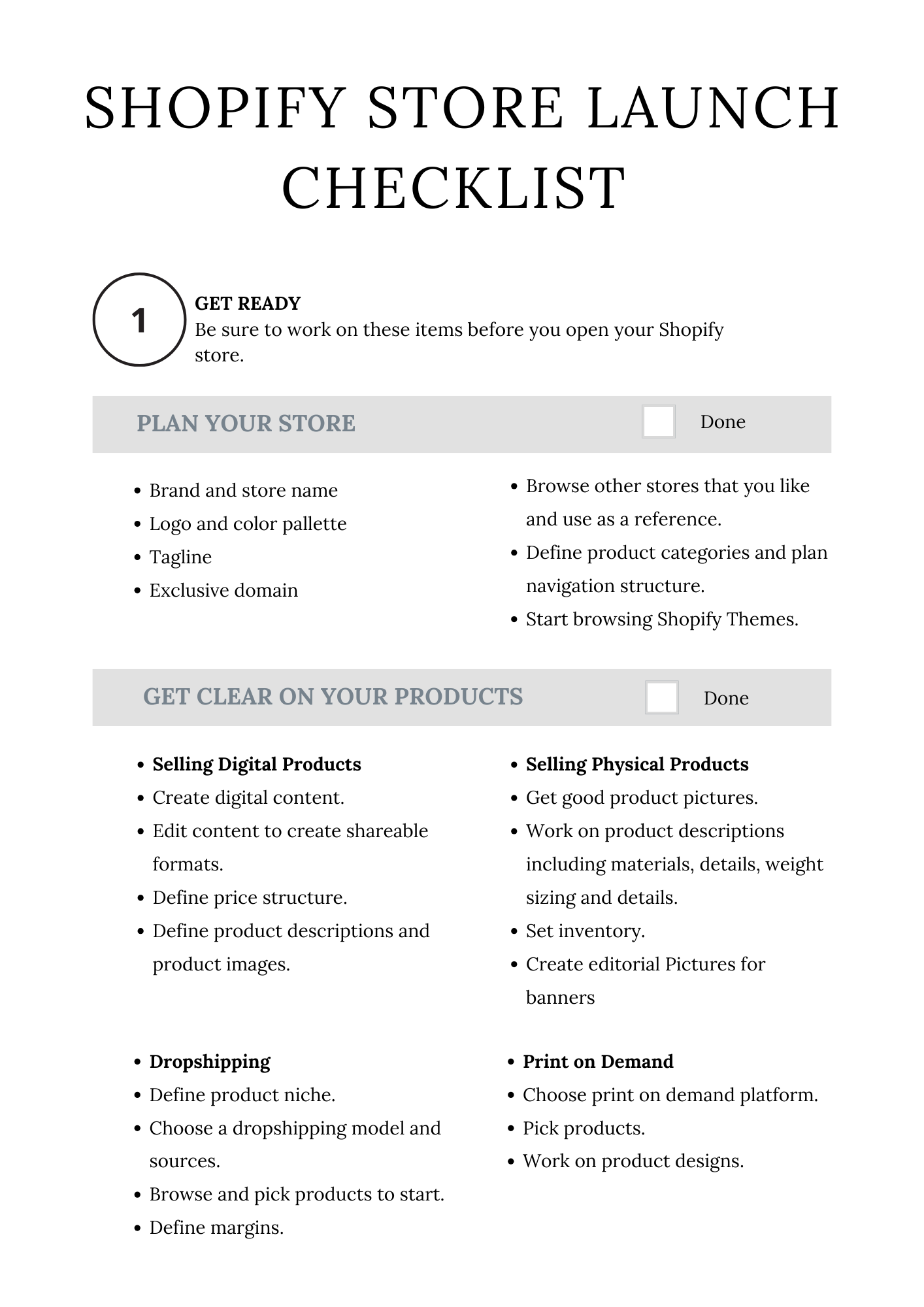 Shopify Success Planner