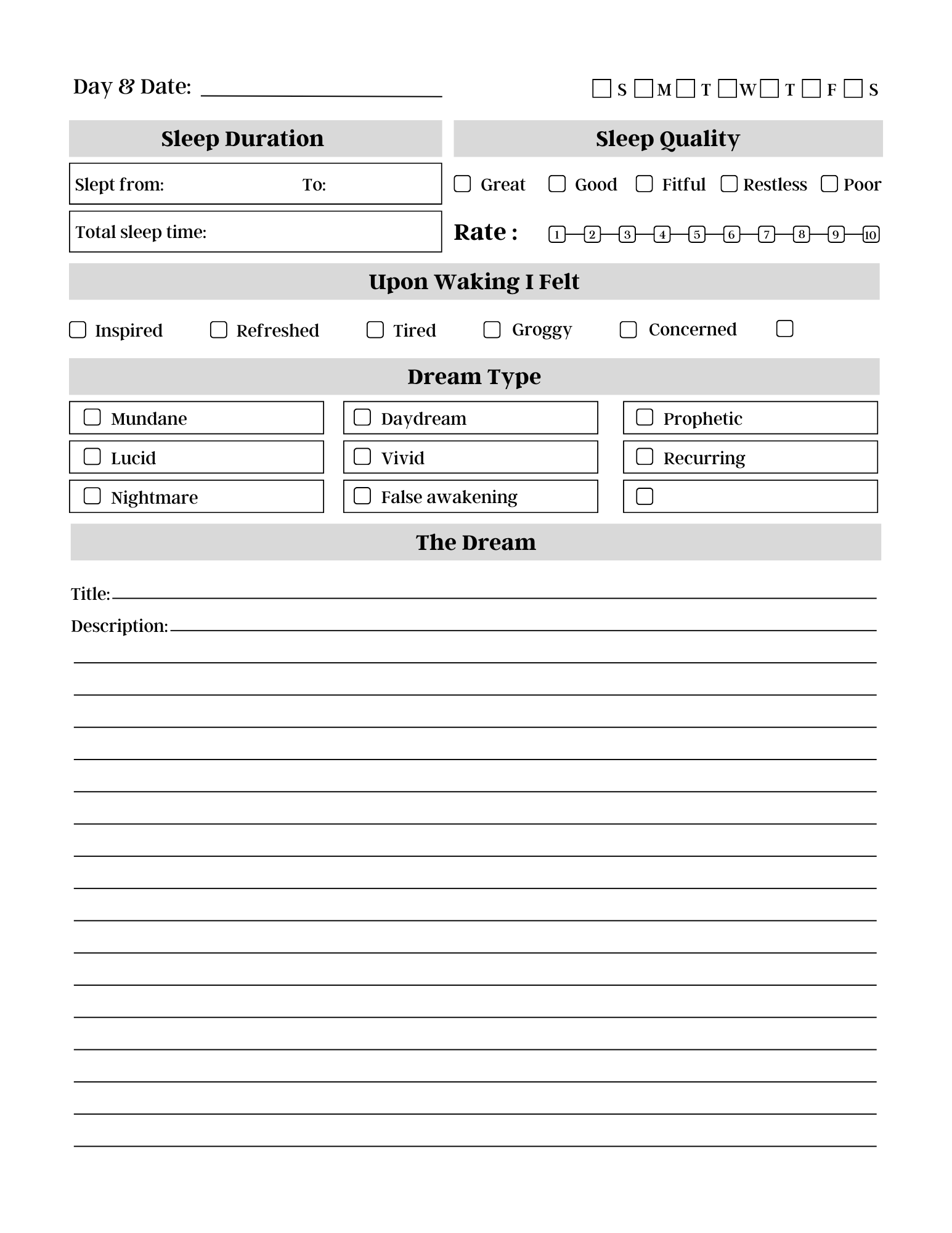 Dream Journal & Diary