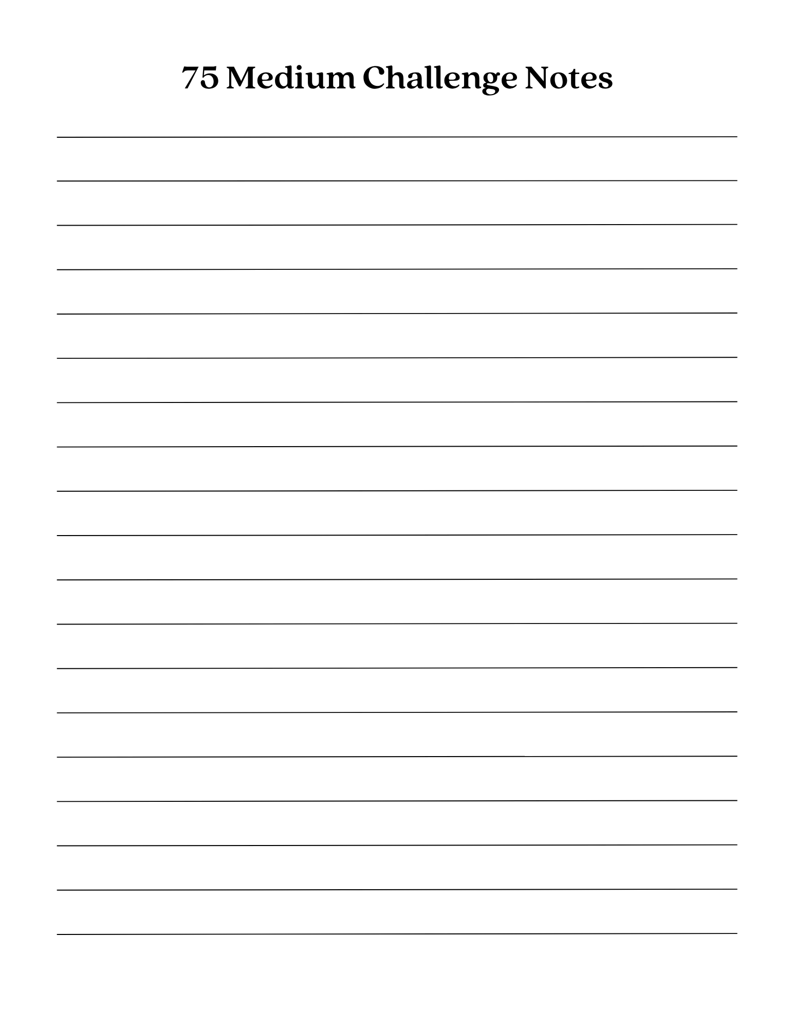 75 Day Medium Challenge Tracker