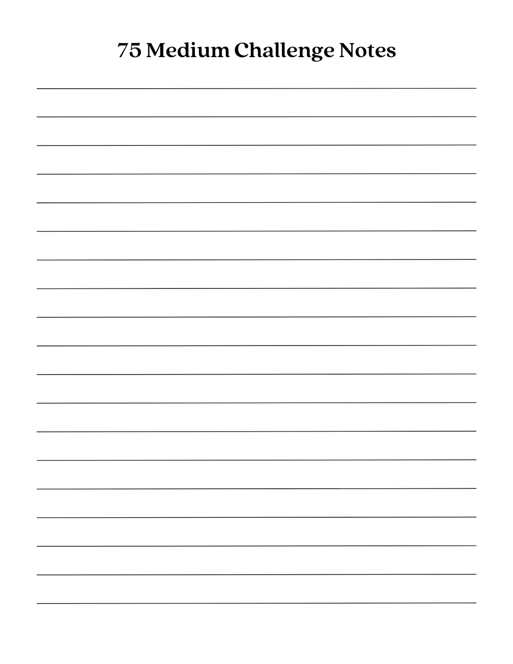 75 Day Medium Challenge Tracker