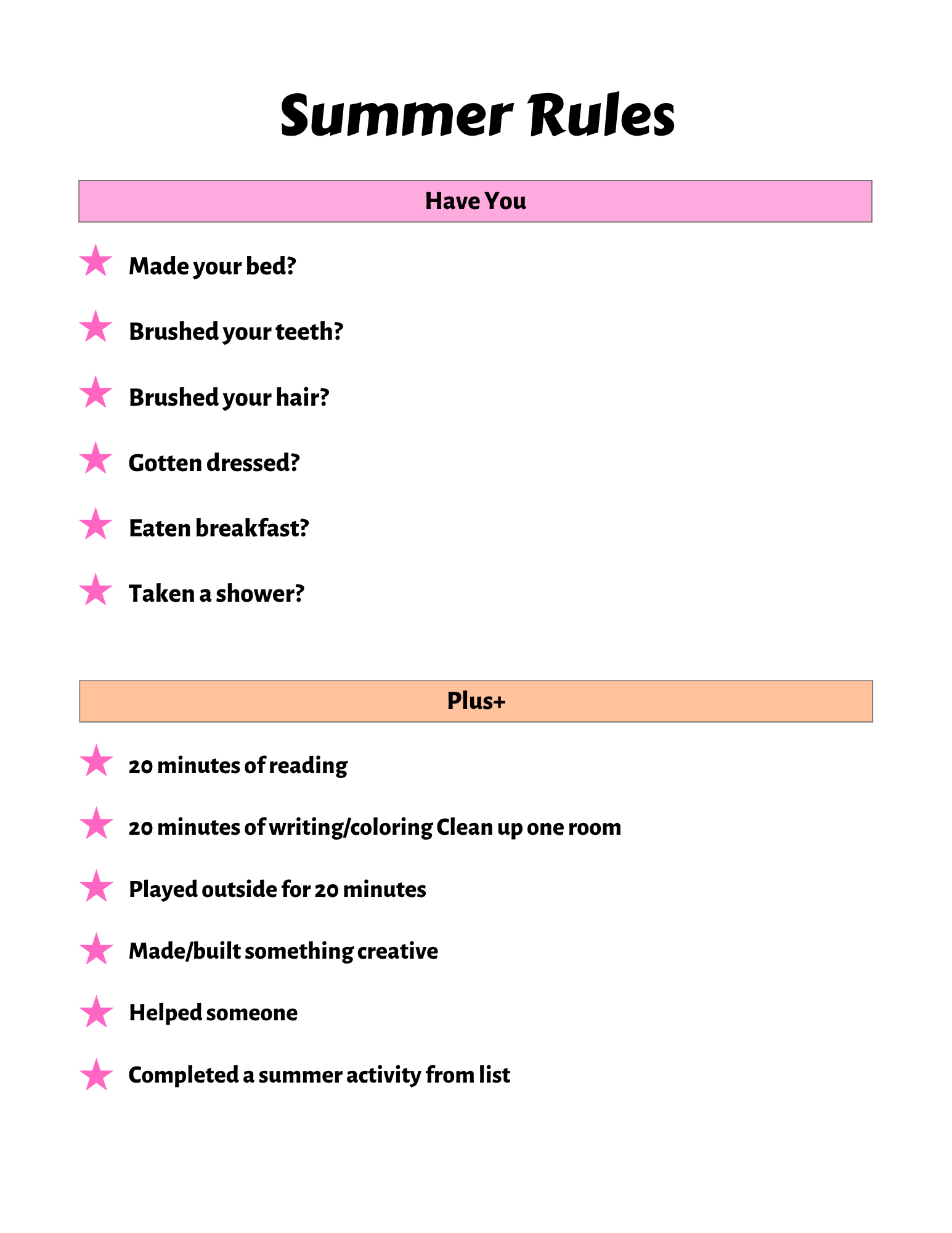 Summer Adventure Planner