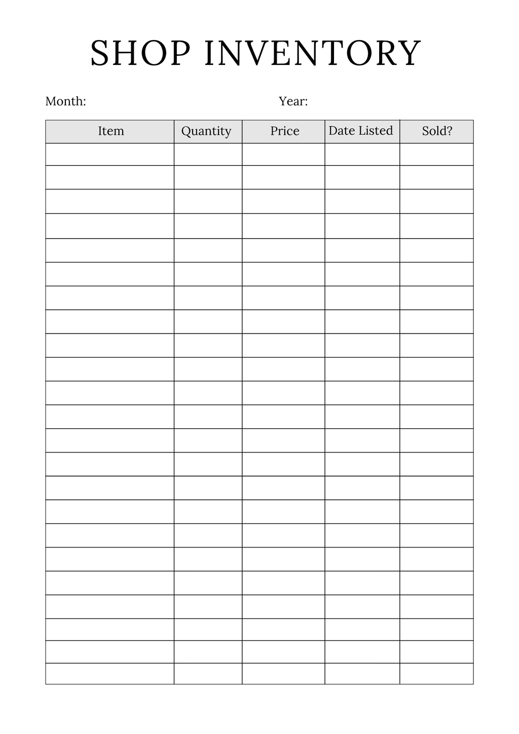 Complete Online Shop Planner