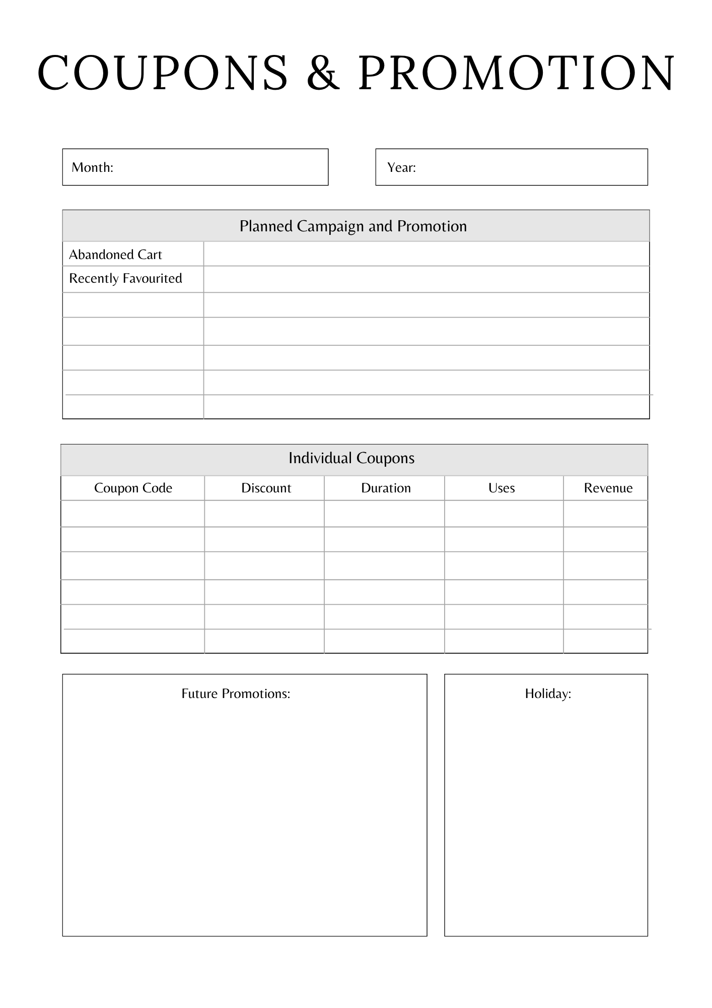 Etsy Shop Planner