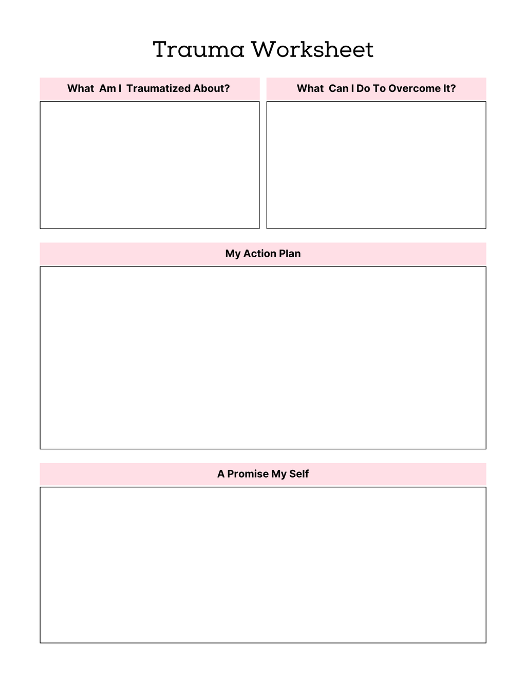 PTSD & Trauma Processing Workbook Colorful 65