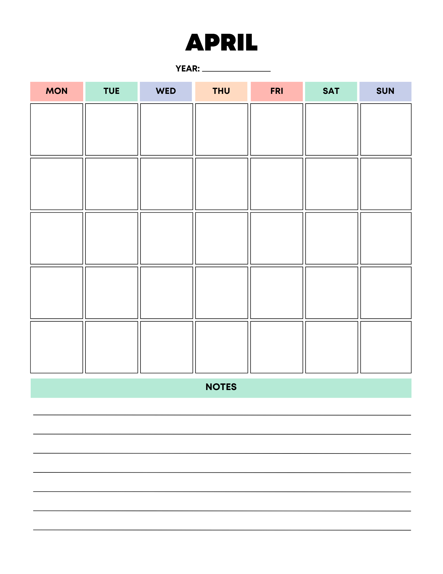 Vibrant Rainbow Budget Planner