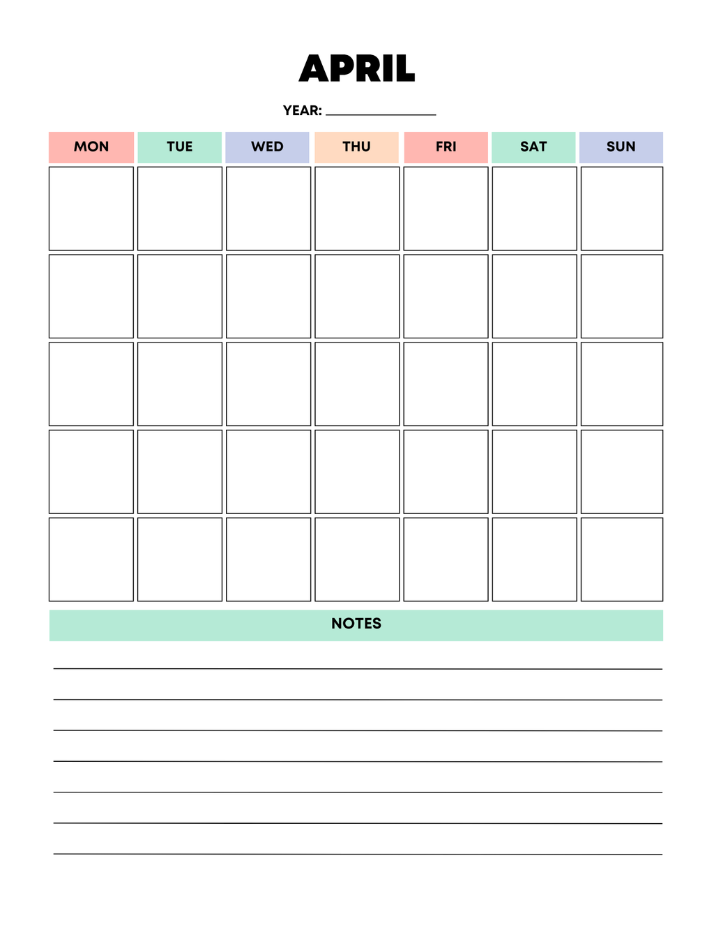 Vibrant Rainbow Budget Planner