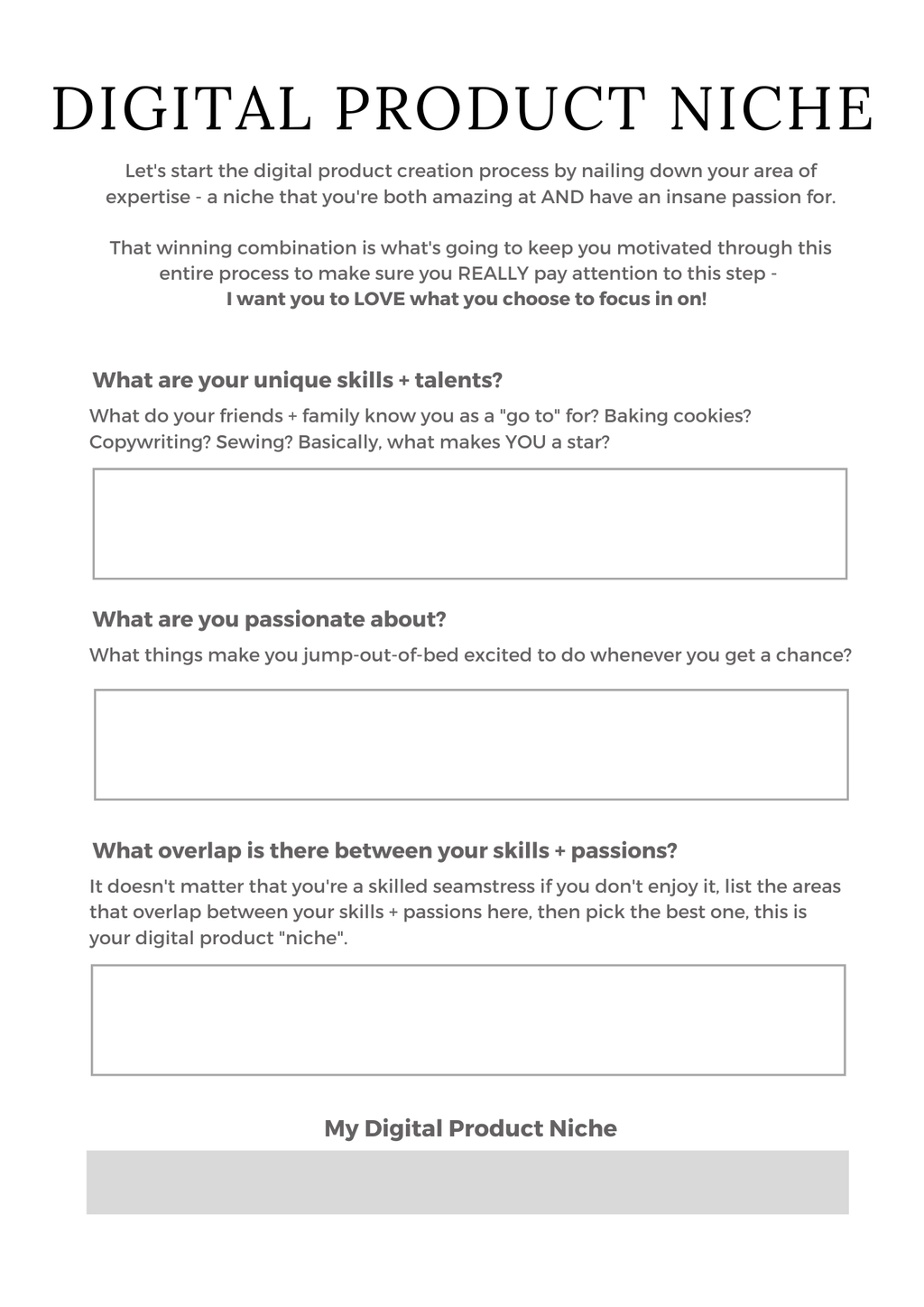 Digital Product Planner