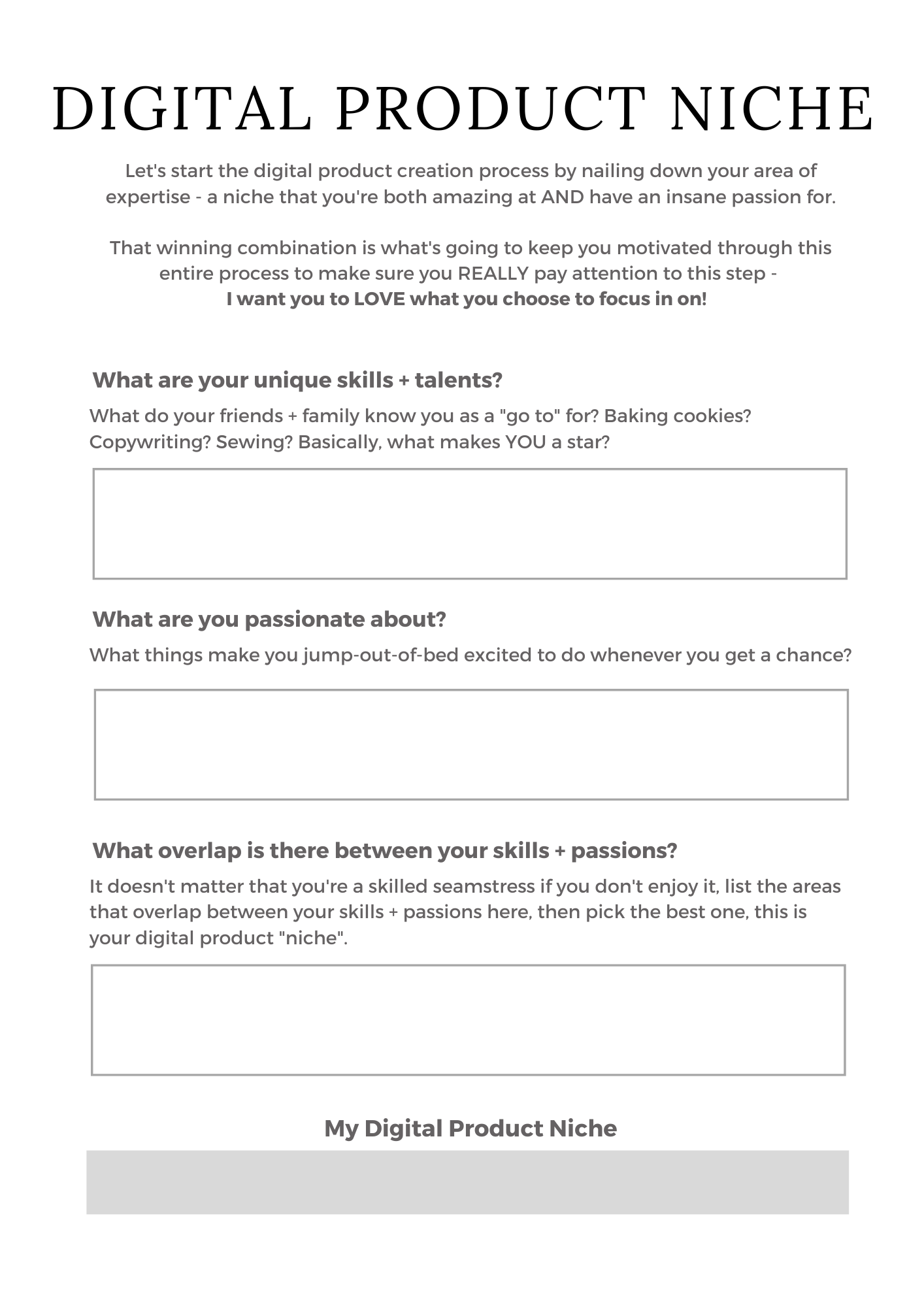 Digital Product Planner