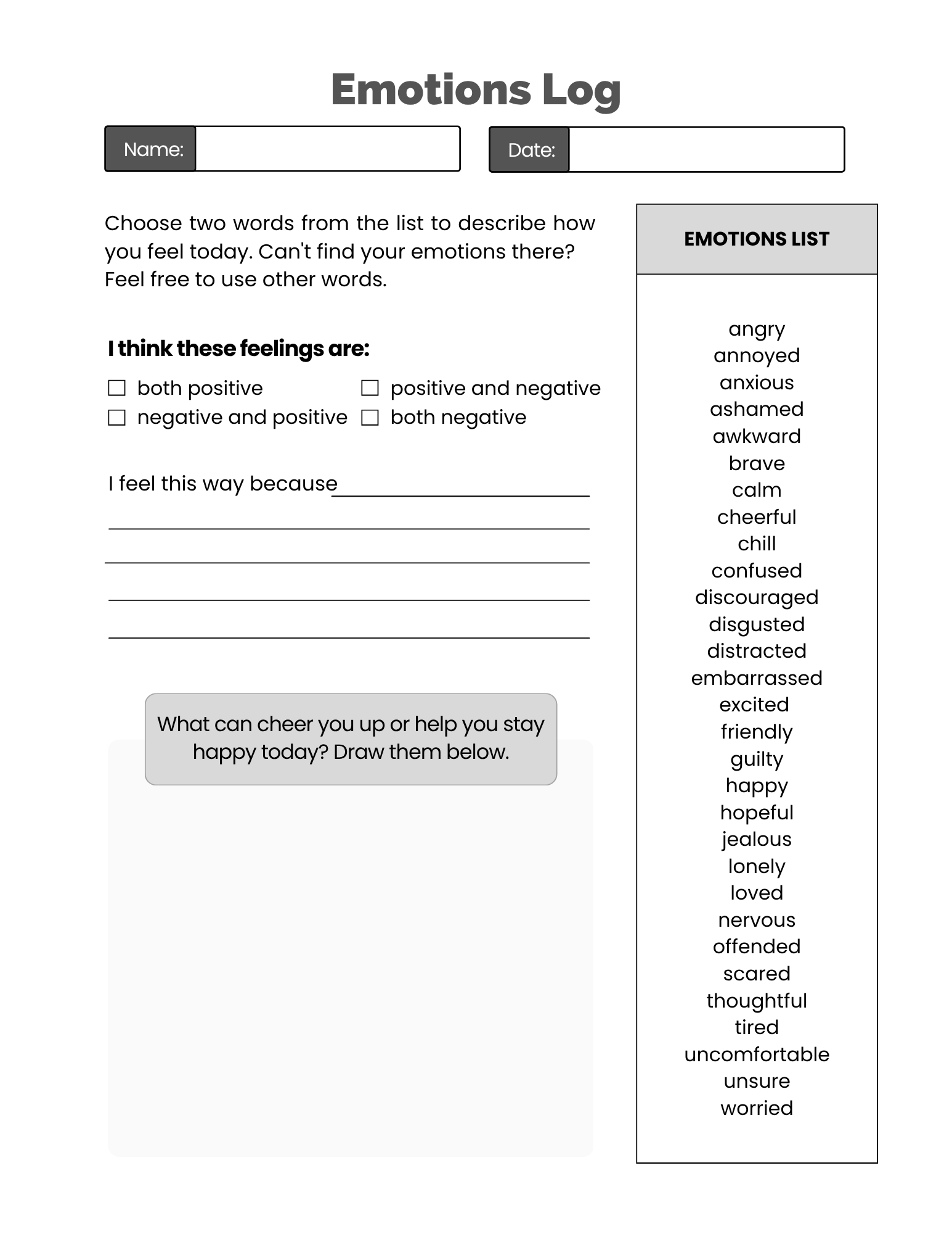 Emotions Log