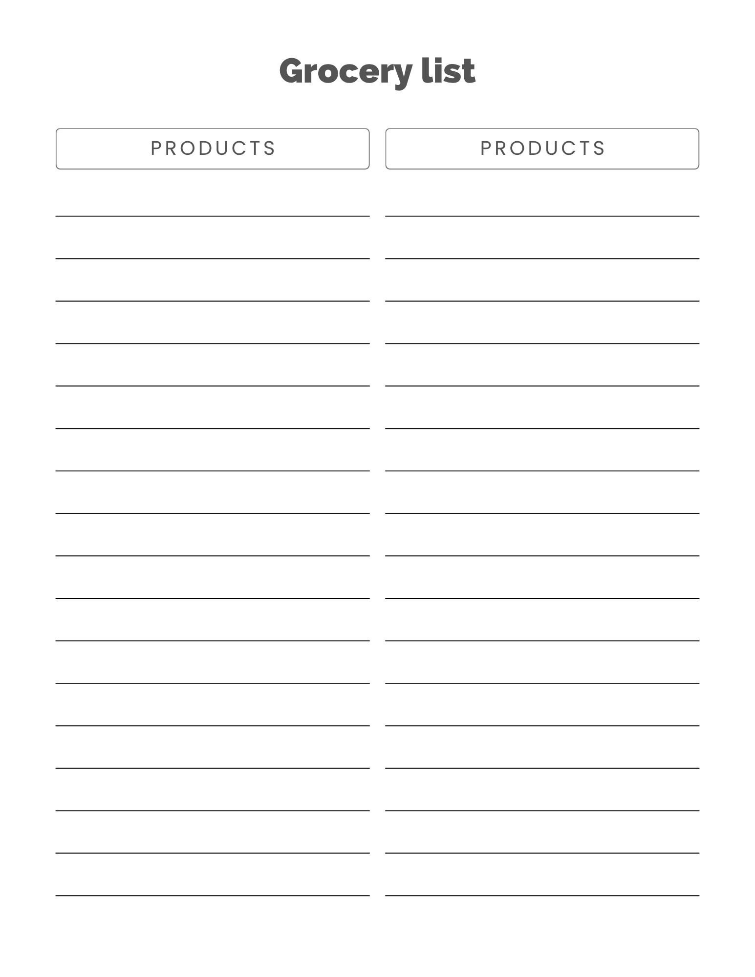 Grocery List
