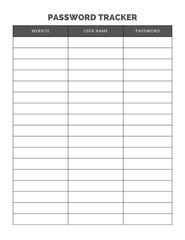Elegant Password Tracker
