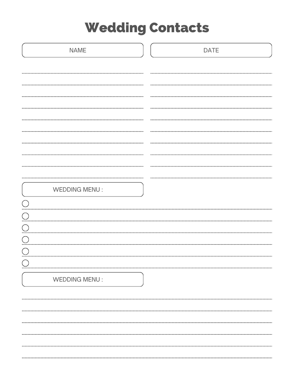 Essential Wedding Contacts