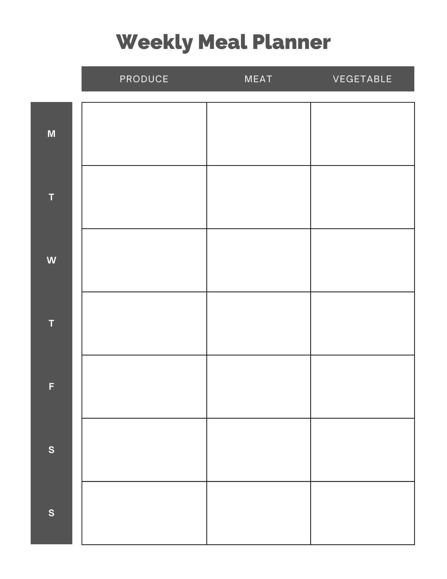 Delicious Weekly Meal Planner