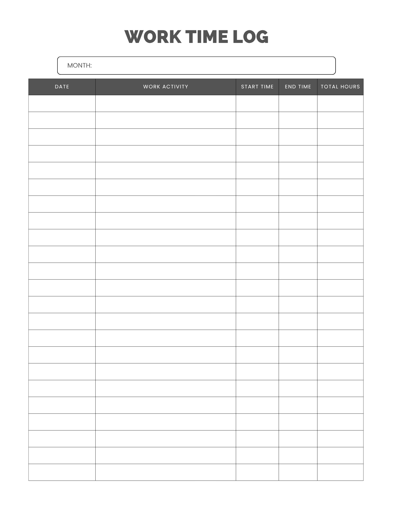 Work Time Log