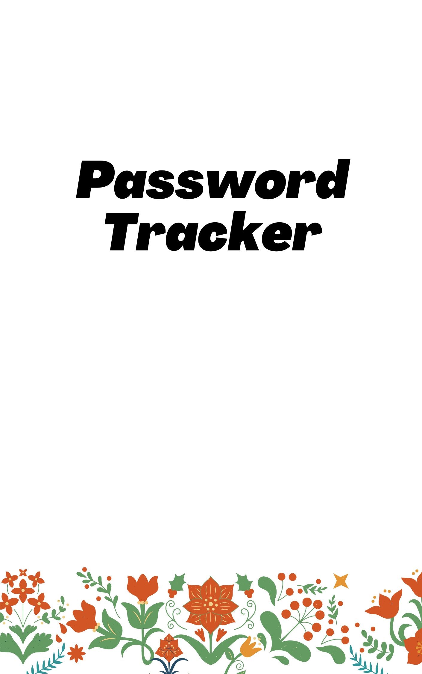 Elegant Password Tracker