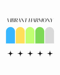 Vibrant Harmony A Playful Color Palette with Star Accents