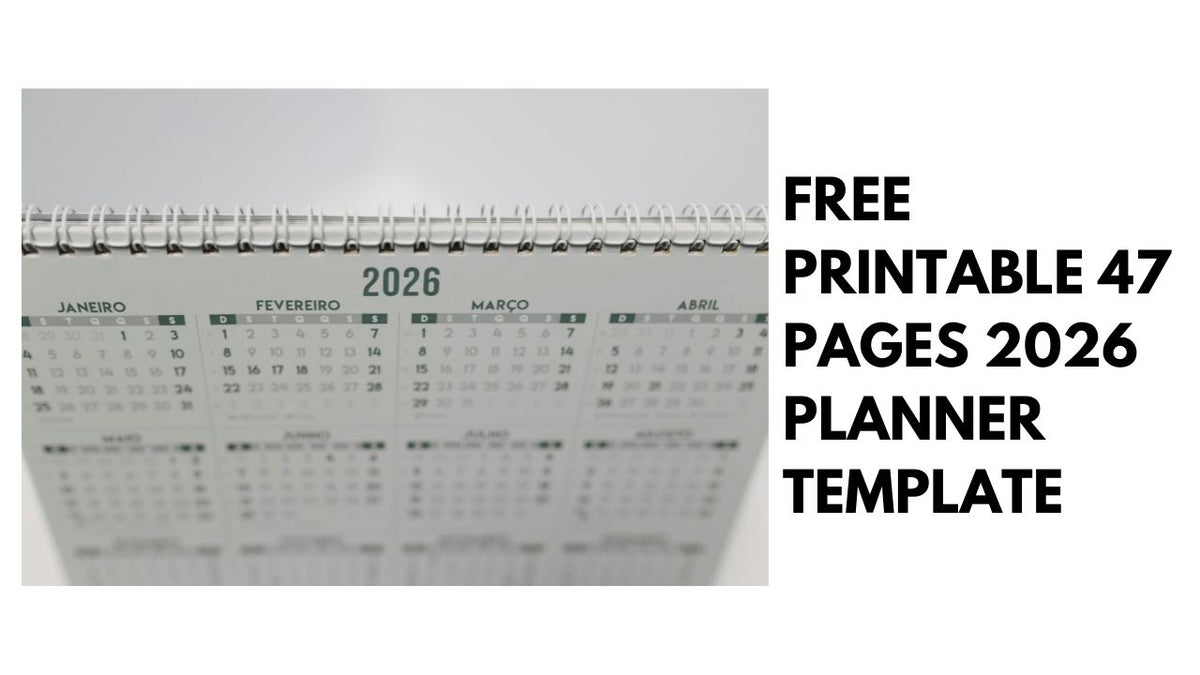 2026 at a Glance Free Printable Planner Pages for Every Month